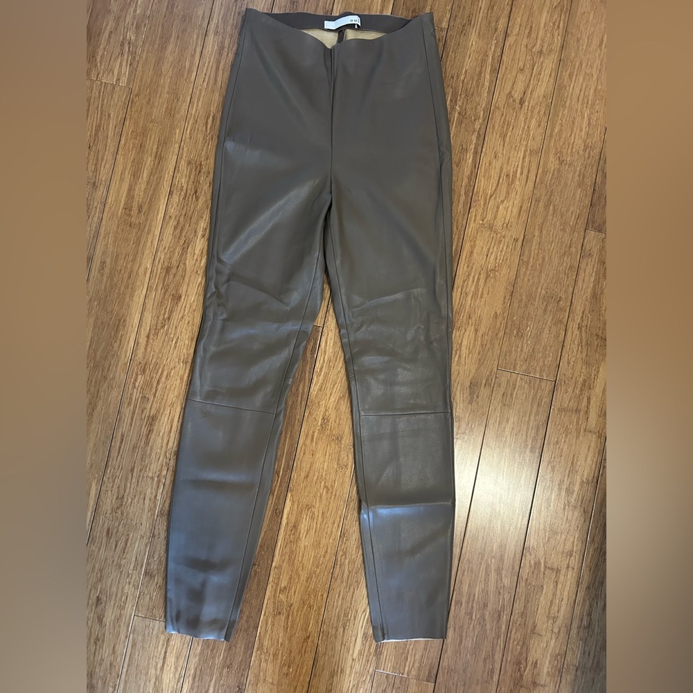 OUI vegan leather leggings taupe